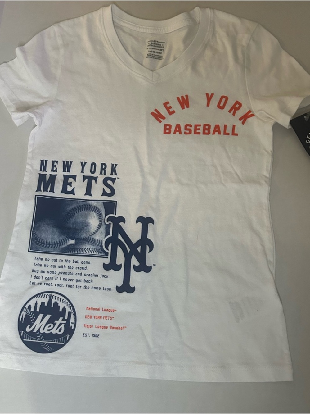 New York Mets Kids' White Baseball Graphic Tee